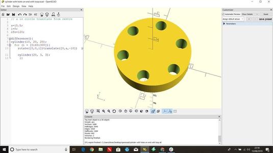 pcd measurement turned into a bolt hole pattern using OpenScad (customizable)
