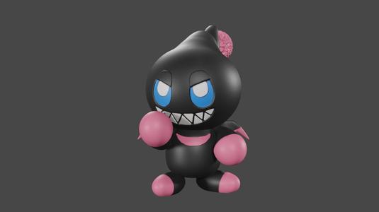 Sonic inspired, Dark Chao, Tabletop DnD miniature