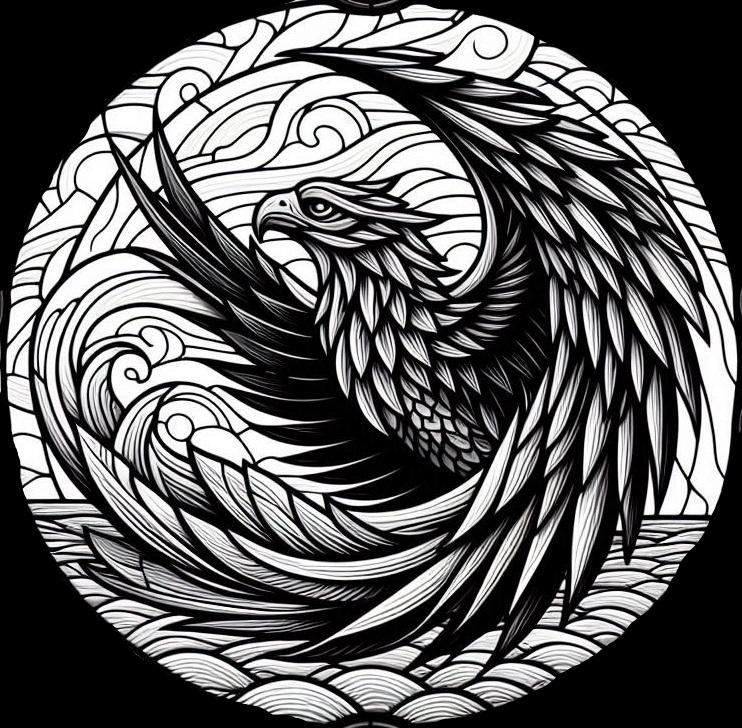 Coaster / wall art / frottage creation: Eagle (version 11)