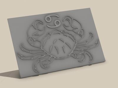 ZODIAC SIGN CANCER EMBOSSING SHAPE STAMP IMAGE