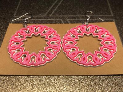 Valentines Heart Mandala earrings 0.4 mm AMS