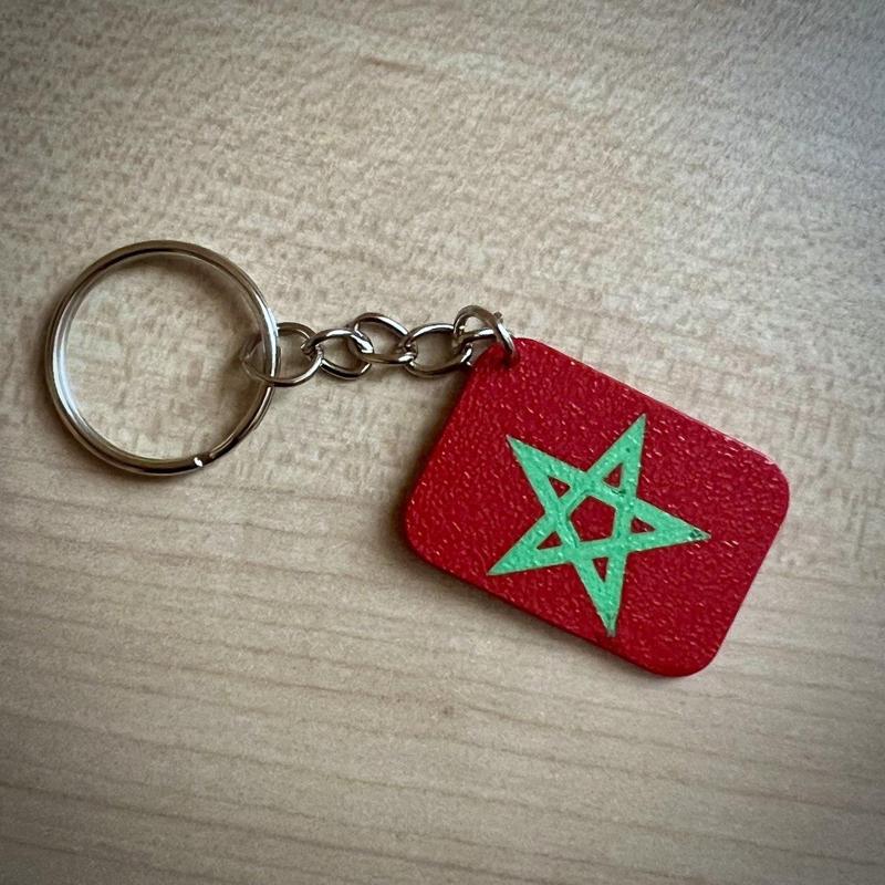 Morocco flag key chain.