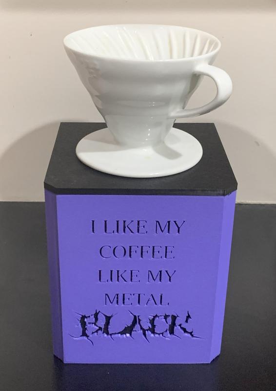Black metal pour over coffee stand