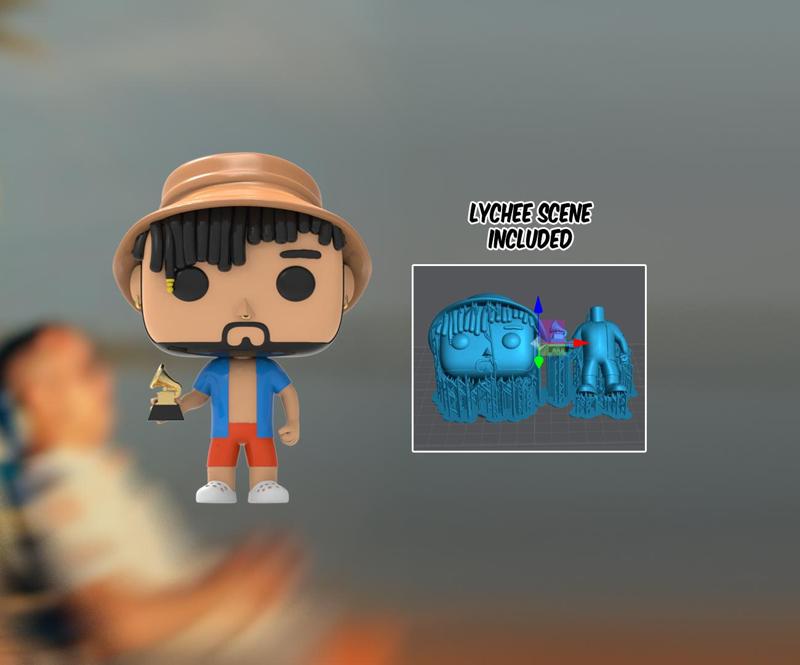 Bad Bunny Funko with Grammy (ready to print)