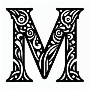 Frottage creation: letter M (version 1)