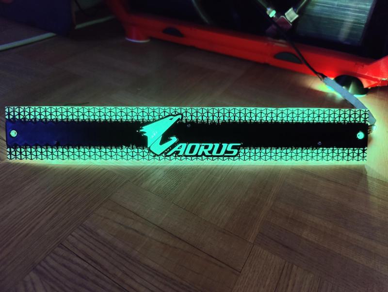 Gigabyte Aorus logo plate led strip mount