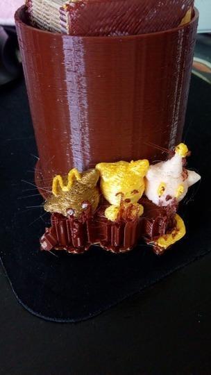 Multicolored pen holder with my cats - Portapenne multicolore con i miei gatti