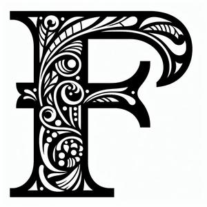 Frottage creation: letter F (version 4)
