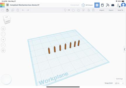Compliant Mechanism Gun Ammo X7