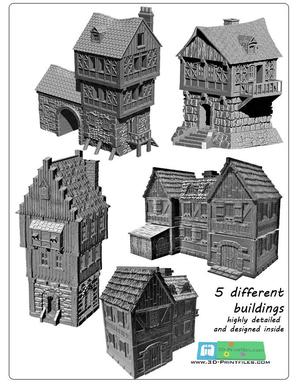 Medieval buildings SET (STL Files)