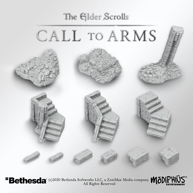 Fort Stairs and Rubble Terrain Set - Elder Scrolls: Call to Arms