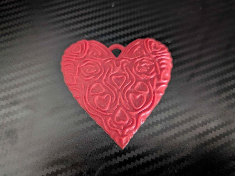 Heart Keychain with pattern