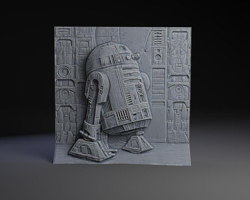 R2D2 Bas-Relief Plaque