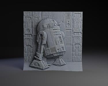 R2D2 Bas-Relief Plaque