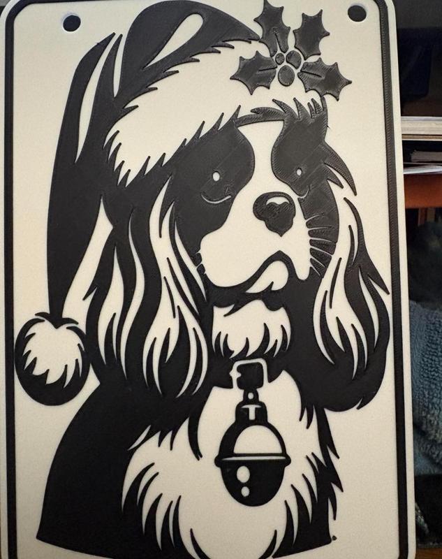 king charles spaniel santa