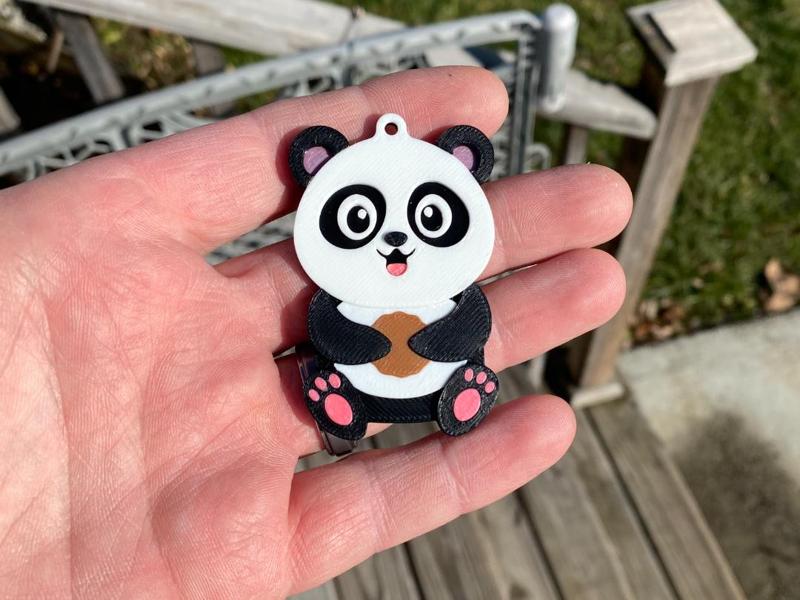 Panda Holding a Cookie Keychain
