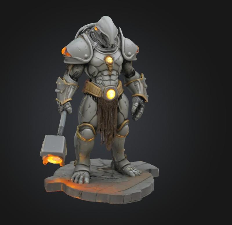 sci-fi alien heavy armor warrior game rpg