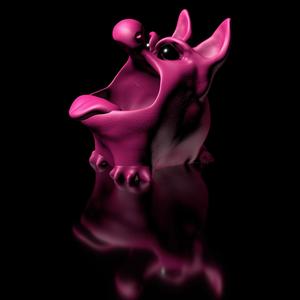 Bluffy figurine with tongue- shell thread eater