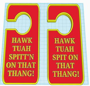 HAWK TUAH Door Hanger 2 versions