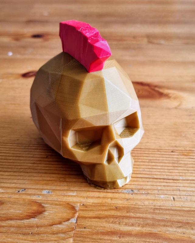 Low poly punk skull
