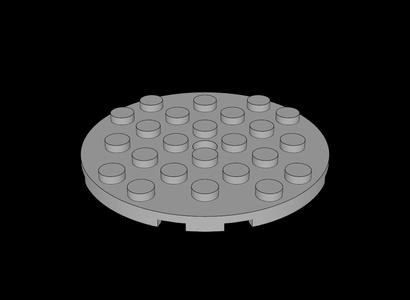 Lego Compatible (11213.dat) Plate  6 x  6 Round with Hole and Snapstud