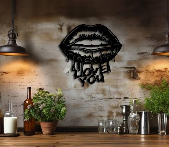 'I Love You' Elegant Lips Wall Art