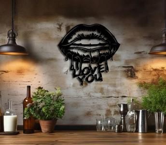 'I Love You' Elegant Lips Wall Art