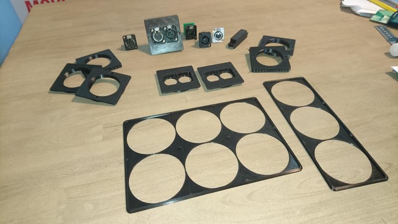 Neutrik d-size chassis connector wall plates and frames