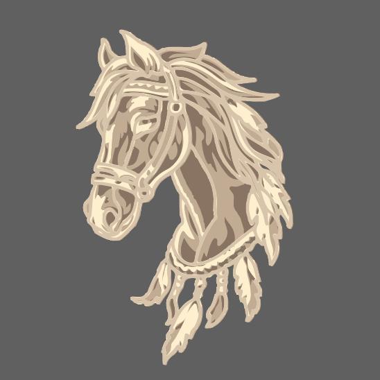 HORSE HEAD MULTILAYER 3D MODELS/ 3D LAYER/ 3D MANDALA