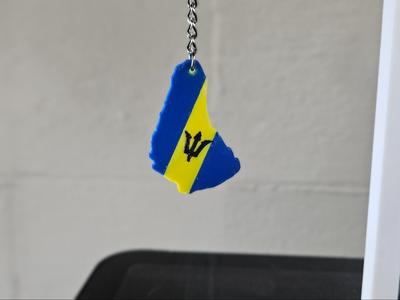 Barbados Flag Keychain