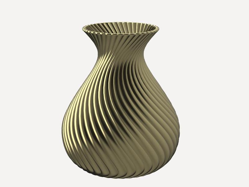 Twisted Ribbed Vase