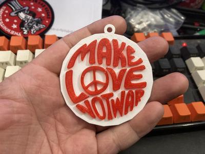Make Love Not War Ornament