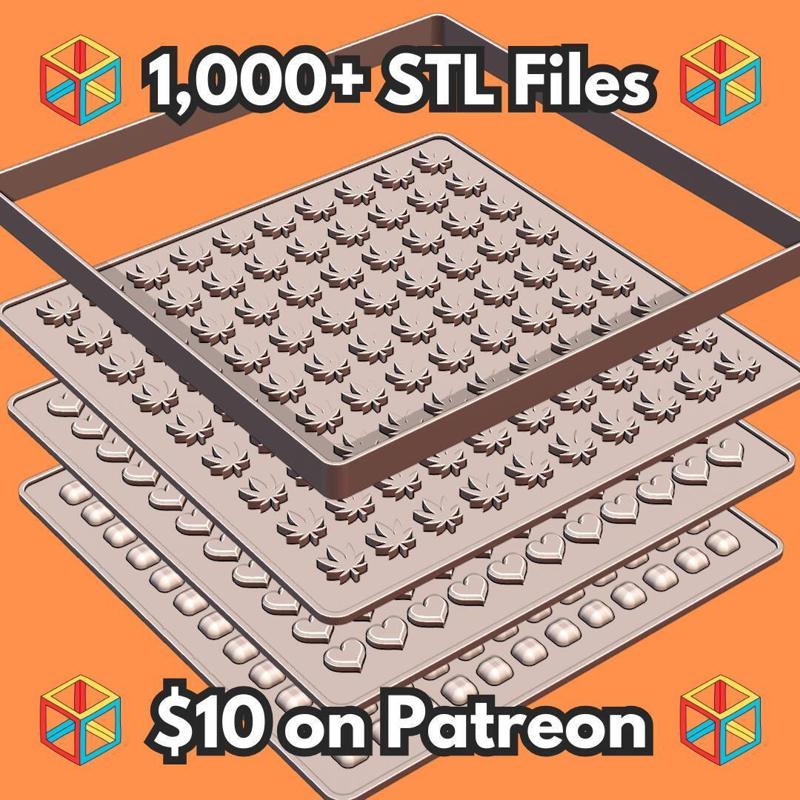 Gummy Candy Mold Pattern for Making Silicone Molds MineeForm FDM 3D Print STL File