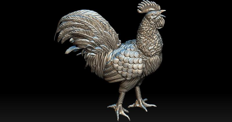 Rooster Statue 3D Print model