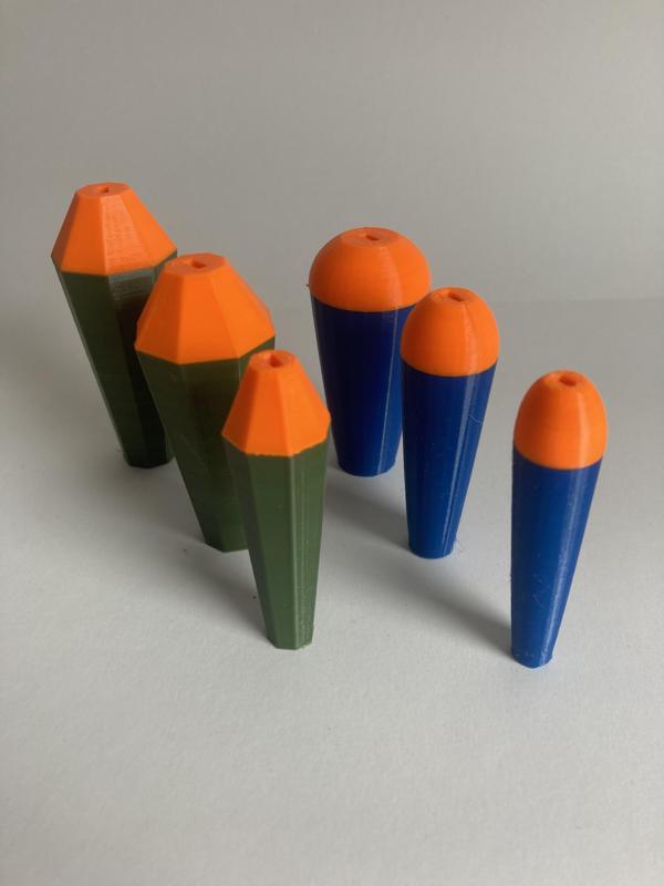 Fishing floats V shaped bodys quad/cone