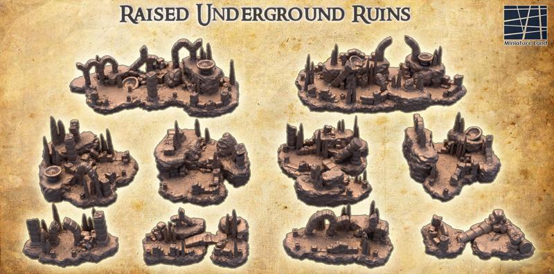 Raised Underground Ruins - Tabletop Terrain - 28 MM
