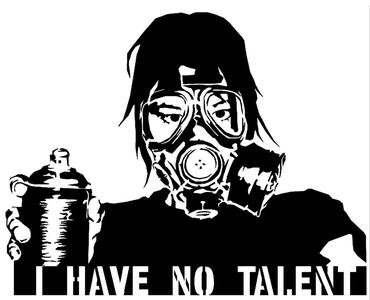 Gas Mask Girl stencil 3