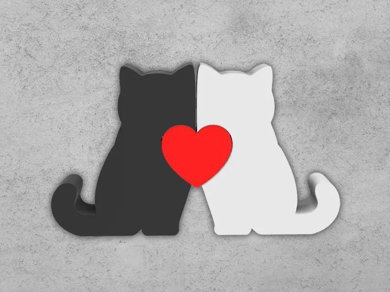 Cats With Heart Cats Figurine   
