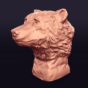 Abstract Bear Head - Bust - Statue - Figurine