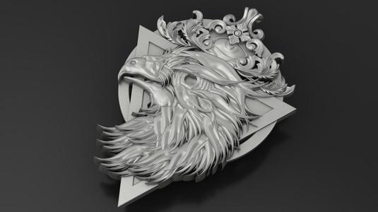 eagle pendant Jewelry medallion 3D print model