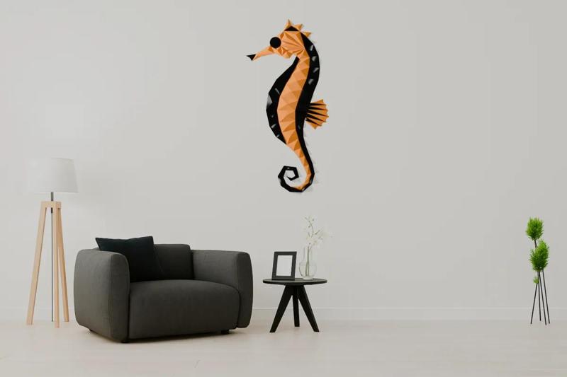 Geometric Seahorse Wall art   