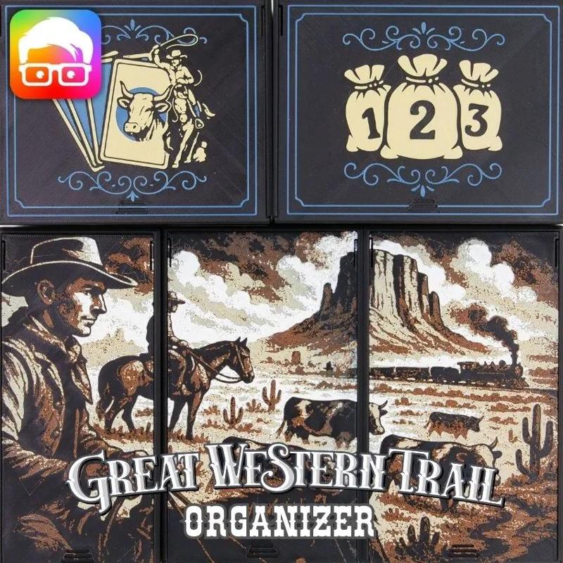 GREAT WESTERN TRAIL (2ND ED.) BOARD GAME ORGANIZER BY @AMMEDIA3D [TABLETOP BOARD GAME INSERTS SKU: GWT001]   