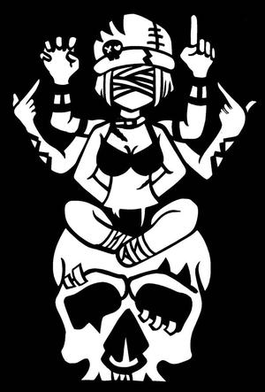 Skull Girl stencil 2
