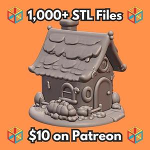 Fairy Garden Enchanted Cottage with Leafy Roof and Chimney MineeForm FDM 3D Print STL File   