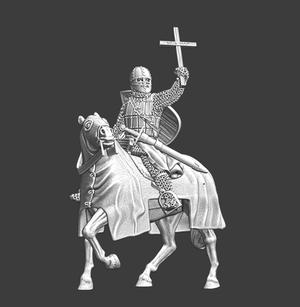 Mounted Scandinavian Crusader with cross