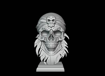 Pirate Skull I169 Gift Bust Figure Unique & Detailed 3D Print Model