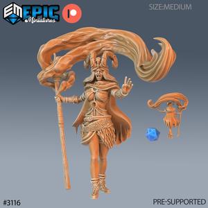 Druid Female Player Character Magic / Humanoid Warrior / Nature Leader / Forest Guardian / Woodland Encounter