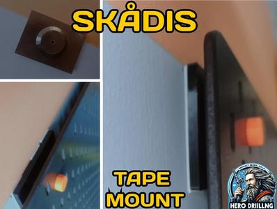 Ikea Skadis tape wall mount   