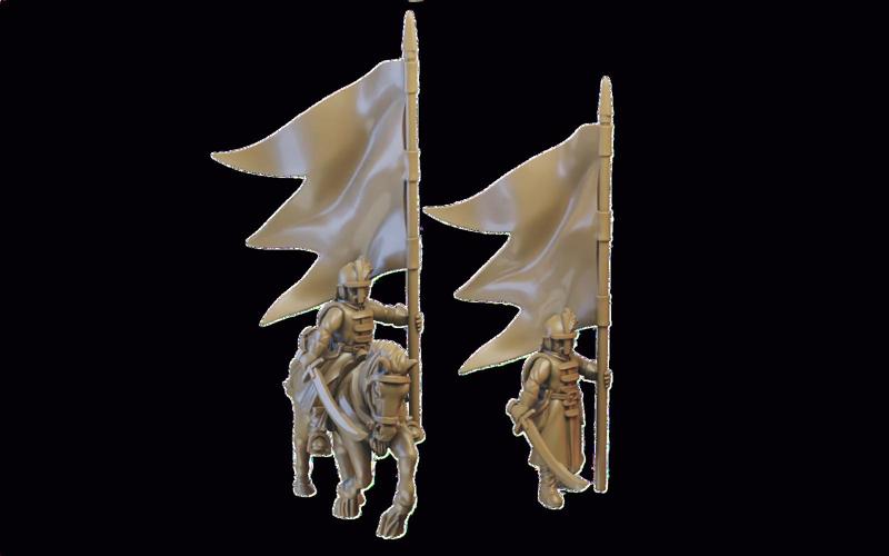 Slavia Battle Standard Bearer Miniature (32mm, modular)