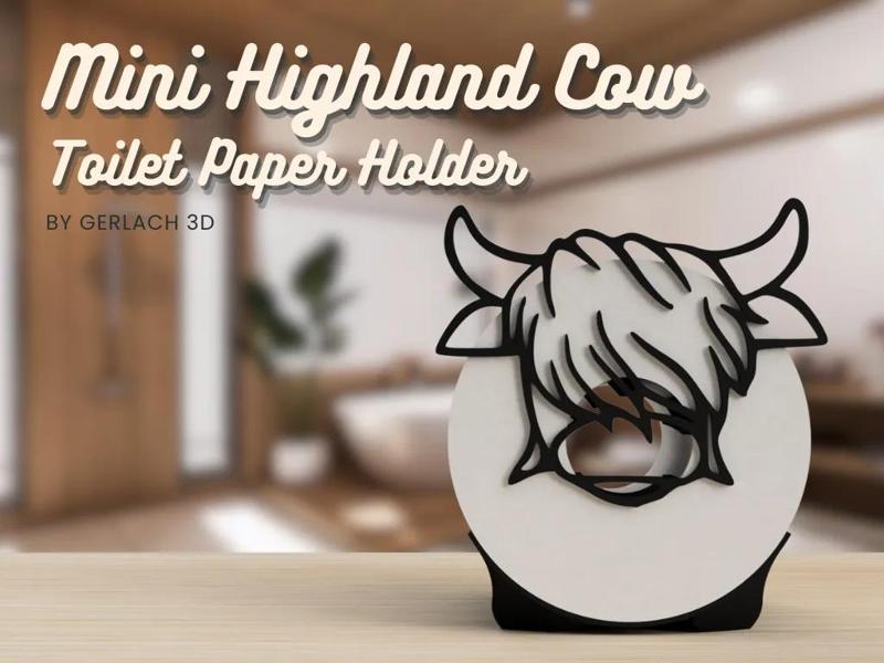 Mini Highland Cow Toilet Paper Stand   